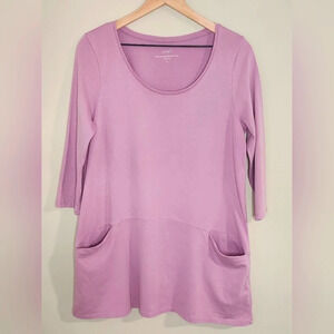 Pure Jill‎ Women's Curved-Seam Tunic Size Medium Purple Athleisure Pastel Soft
